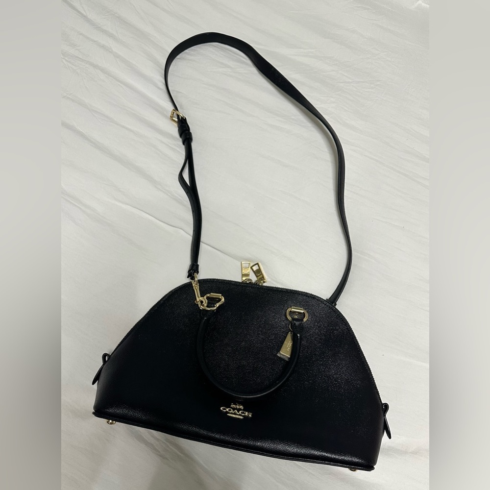 Coach Katy Black Satchel with Gold Accents